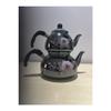 Эмалированный чайник с черными цветами