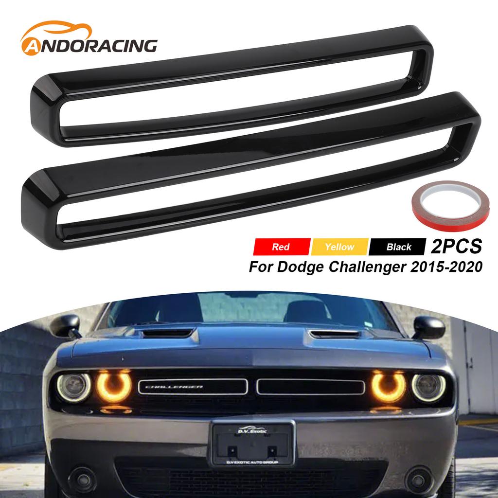 Для 2015-2026 Dodge Challenger Черные Красные Желтые Вставки Решетки Защитная Накладка 2 шт. Передняя Решетка