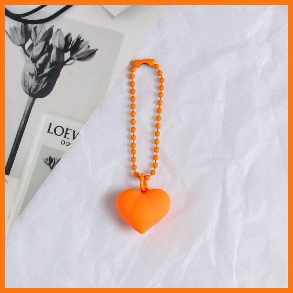 Colorful Heart Keychain Silicone Heart Keyring Candy Color Heart Pendant Y2K Korean Kawaii Dopamine Sweet Key Accessory