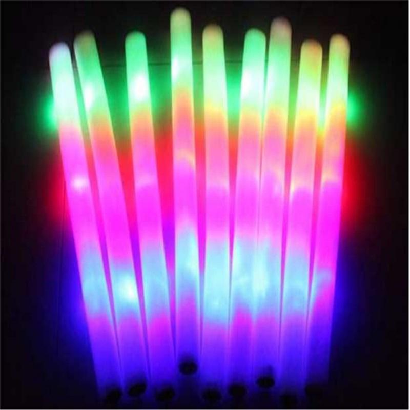 5/12Pcs LED Glow Sticks Bulk Colorful RGB Glow Foam Stick Cheer Tube Dark Light for Xmas Birthday Wedding Party Supplies