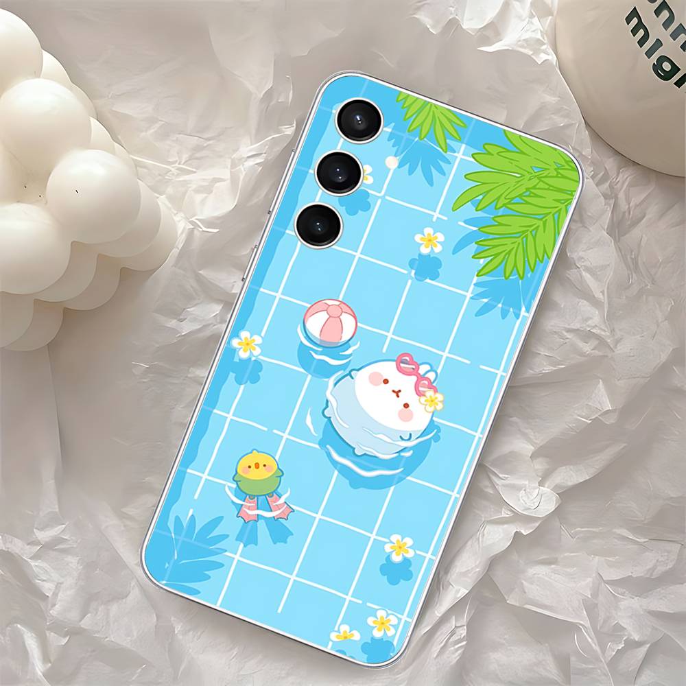 Милый Чехол для Телефона H-Molang-S для Samsung Galaxy A52 A12 A51 S21 Edge S22ULTRA S23 S24 S20LITE Plus Ultra Прозрачный Чехол