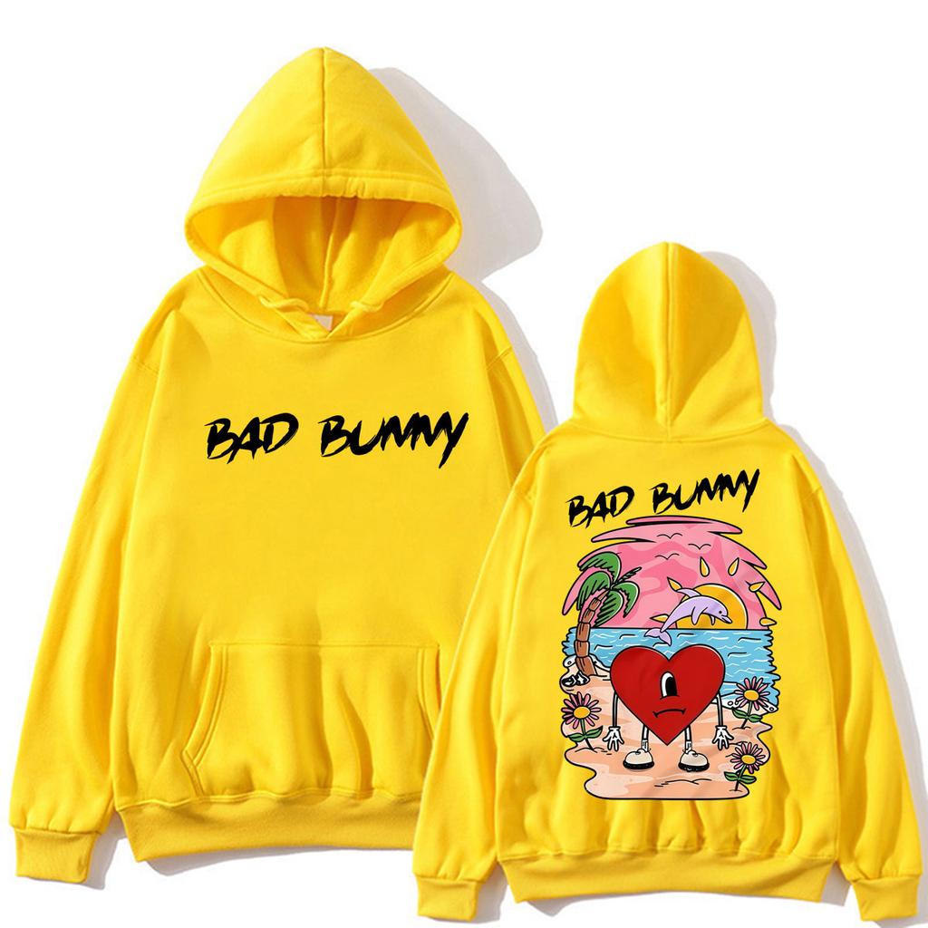 Худи с принтом альбома рэпера Bad Bunny "Un Verano Sin Ti" для мужчин и женщин, модная эстетичная толстовка, свободный флисовый повседневный пуловер