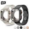 Металлический корпус + ремешок из нержавеющей стали для Apple Watch Band Ultra 3 2 49 мм 11 10 46 мм Защитный корпус Обновление Iwatch 9 8 7 SE 45 мм 44
