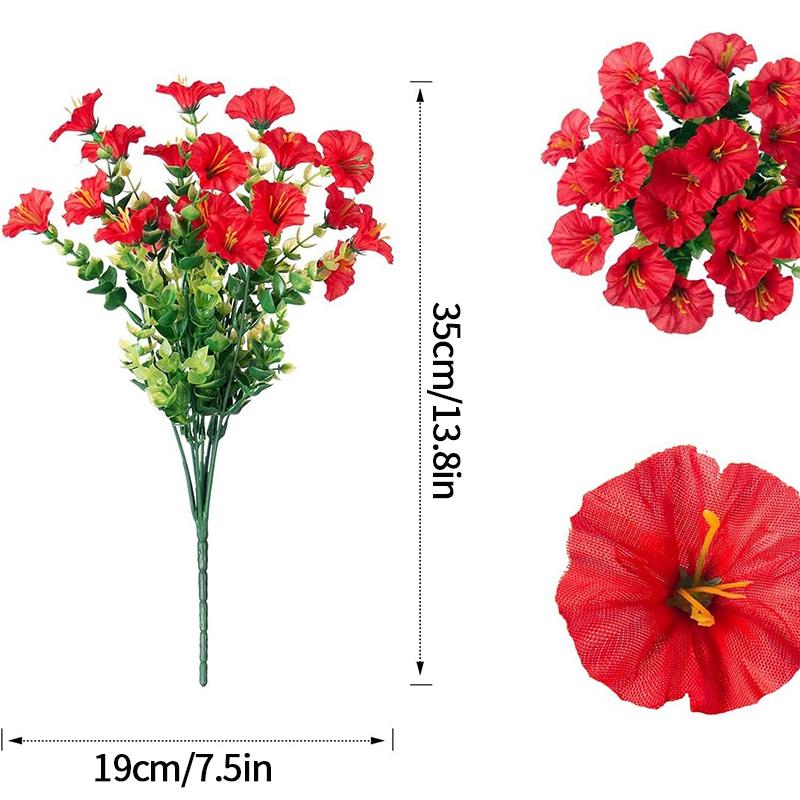 Искусственный цветок ипомеи Устойчивые к УФ-лучам Подвесные цветы Шелковая ипомея Сад Свадебное украшение Уличные подвесные растения