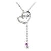 Necklace for Dancing Choice of Natural Amethyst [Mirai Tenshi] Women, Heart, Stone, Silver, Birthstone, Stone, February, MIP1192WT_AM