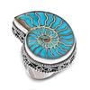 Ammonite Fossil Gemstone 925 Sterling Silver Jewelry Ring Size 9