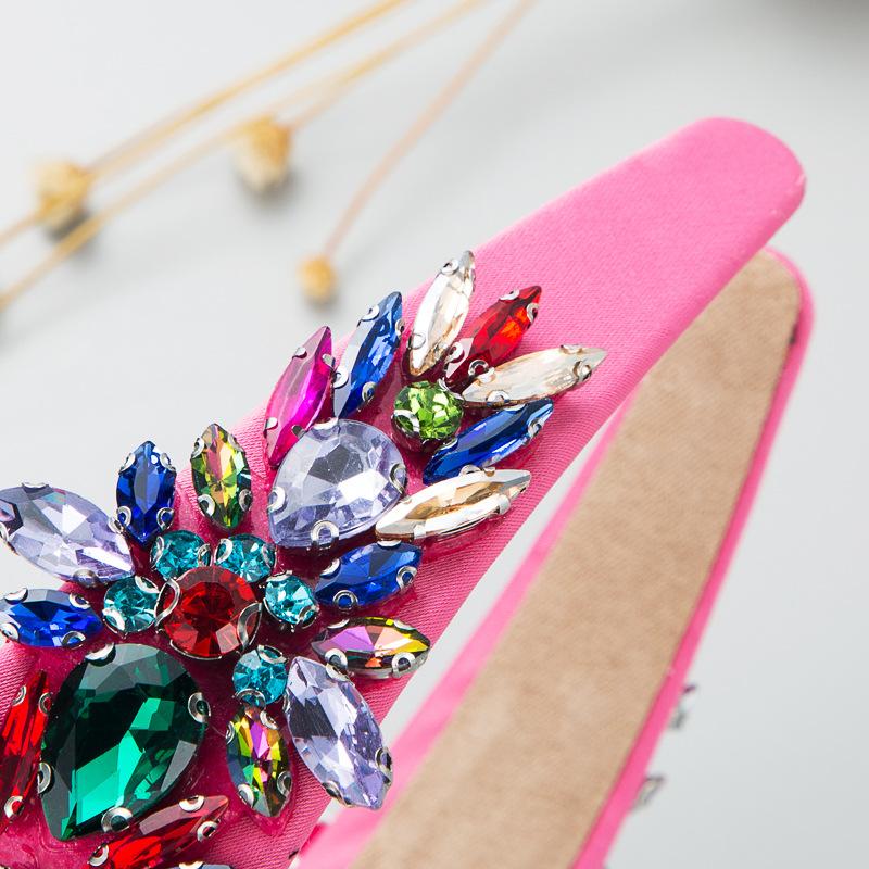 Женская винтажная повязка на голову с блестящими стеклянными кристаллами в стиле барокко, светлая роскошная темпераментная вечерние аксессуары для волос с широкими краями