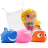 Yekko Mom LED Water Play Friends 4-piece B Set + Mesh Bath Play Toys, Korean Bath Toys