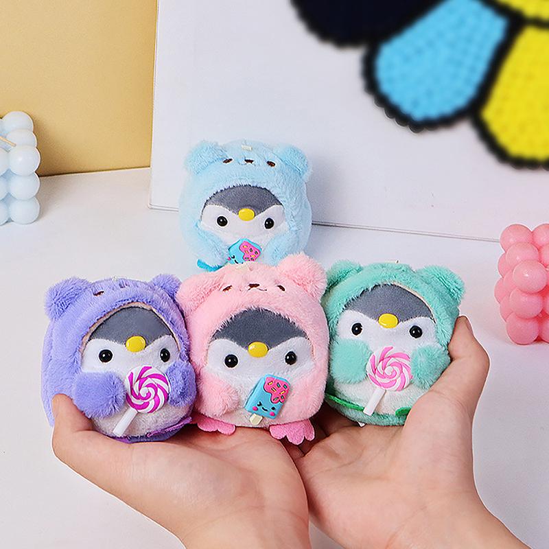 9Cm Small Penguin Plush Keychains Cute Plushie Doll Anime Kawaii Toys For Children Pendant Key Chain Woman Girl Birthday Gift