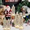 Set of 4 LED Crystal Candle Lights, Flameless LED Candles, Rose Shadow Led Flameless Candle Light, Romantic Flameles Pillar Candles for Christmas Wedd