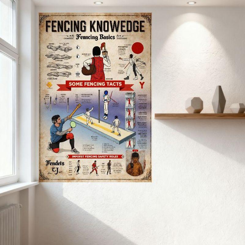 Винтажная жестяная табличка - Знания о фехтовании, Обучающая, Основы фехтования, Тактика, Безопасность, Роли, Ретро Настенное Искусство для Дома, Клуба, Бара, Декор