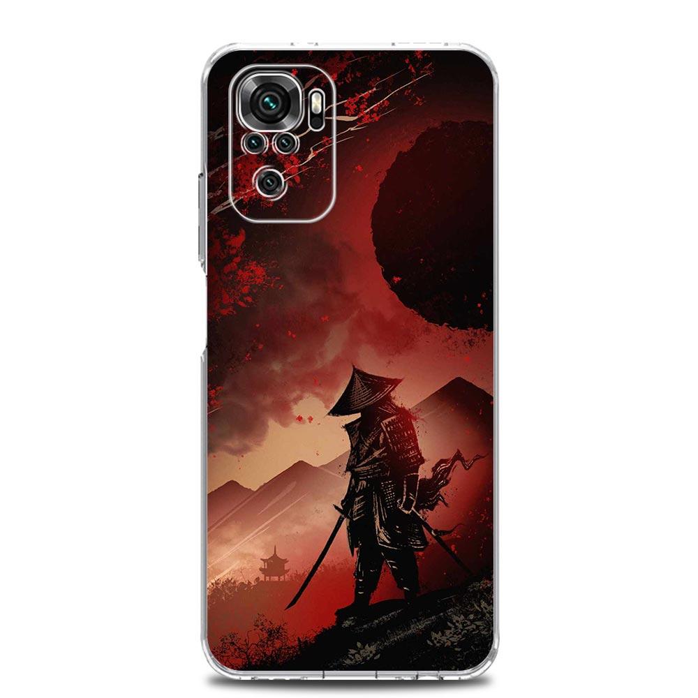 Японский Бусидо Самурай Прозрачный Чехол Для Телефона Для Xiaomi Redmi Note 12 5G 9S 9 8 10 11 Pro+ 9T 8T 10C 9C 9A 7 Pro Мягкая Задняя Крышка