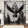 2pcs Nordic Viking Curtains   Forest Emblem Print   Rod Pocket   Modern Design   All Seasons   for Bedroom   Living Room & More Rooms