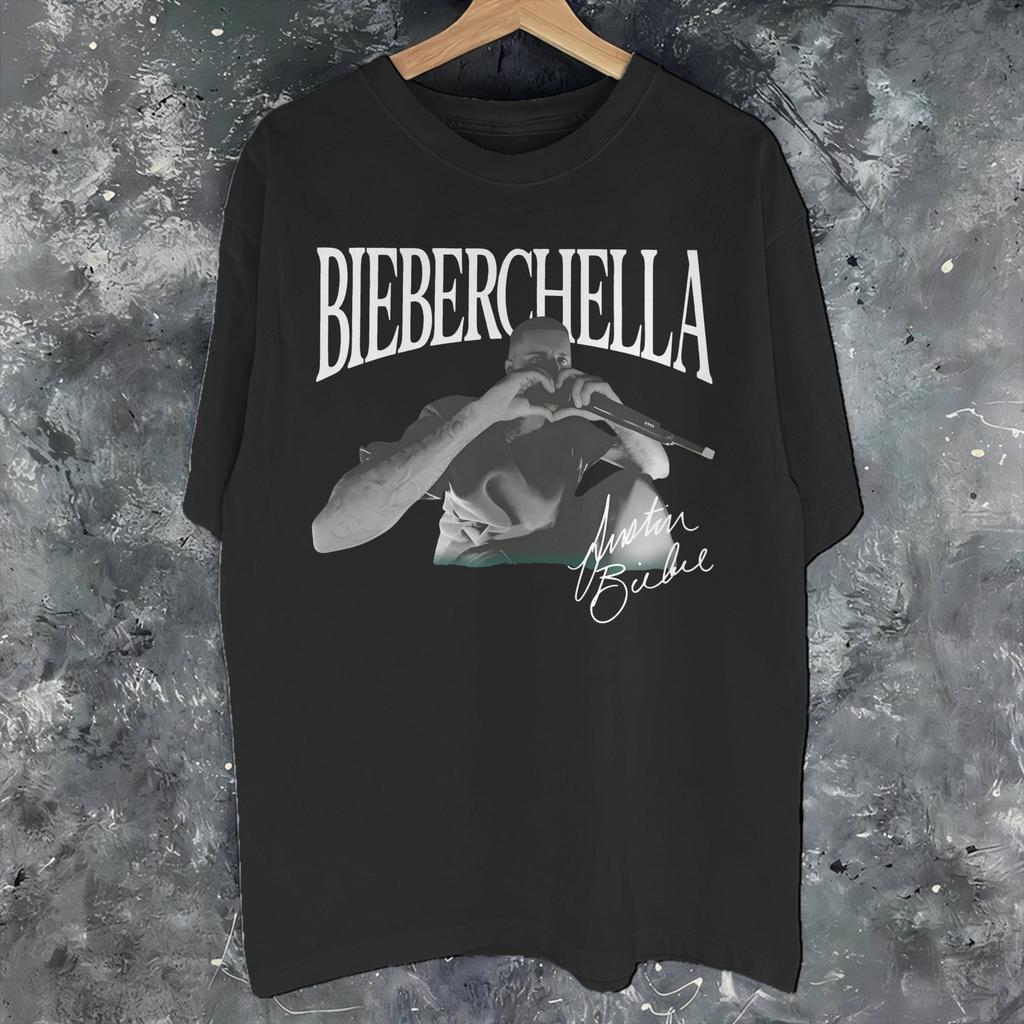 Футболка Justin Bieber Coachella Bieberchella Concert 2026 для унисекс женщин Новое поступление Футболки Хлопковая одежда