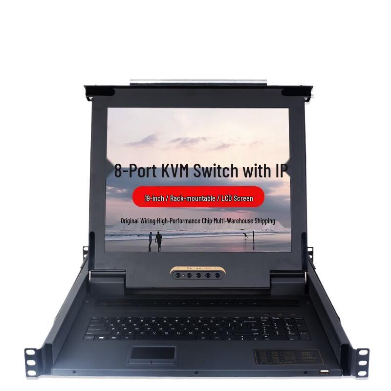 19-inch Rackmount KVM Console with 8-Port VGA & IP Access