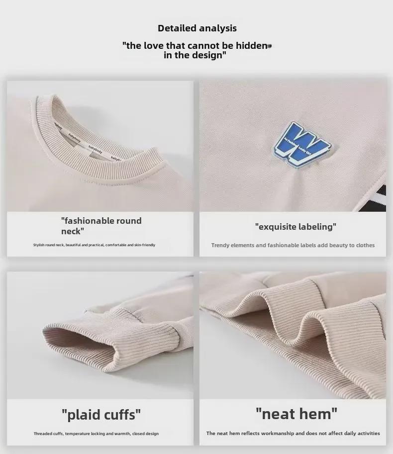 Трендовый спортивный костюм-двойка для мальчиков 2024 года - Коллекция весна/осень для детей