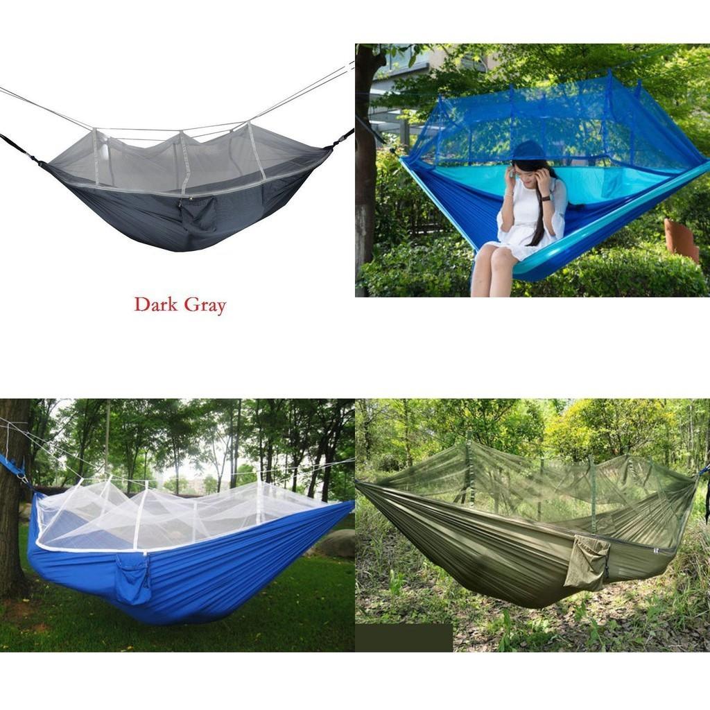 Spacious Double Person Hanging Hammock Bed With Anti-mosquito Net For Camping