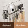 Gun Grey Suction Cup Kitchen Hook Punch-free Storage Rack Hanging Rod Pot Lid Spoon Shovel Wall Hanging Rag Shelf