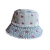 Summer Bucket Sunshade Hat Cotton Denim Material And Embroidered Cartoon Women