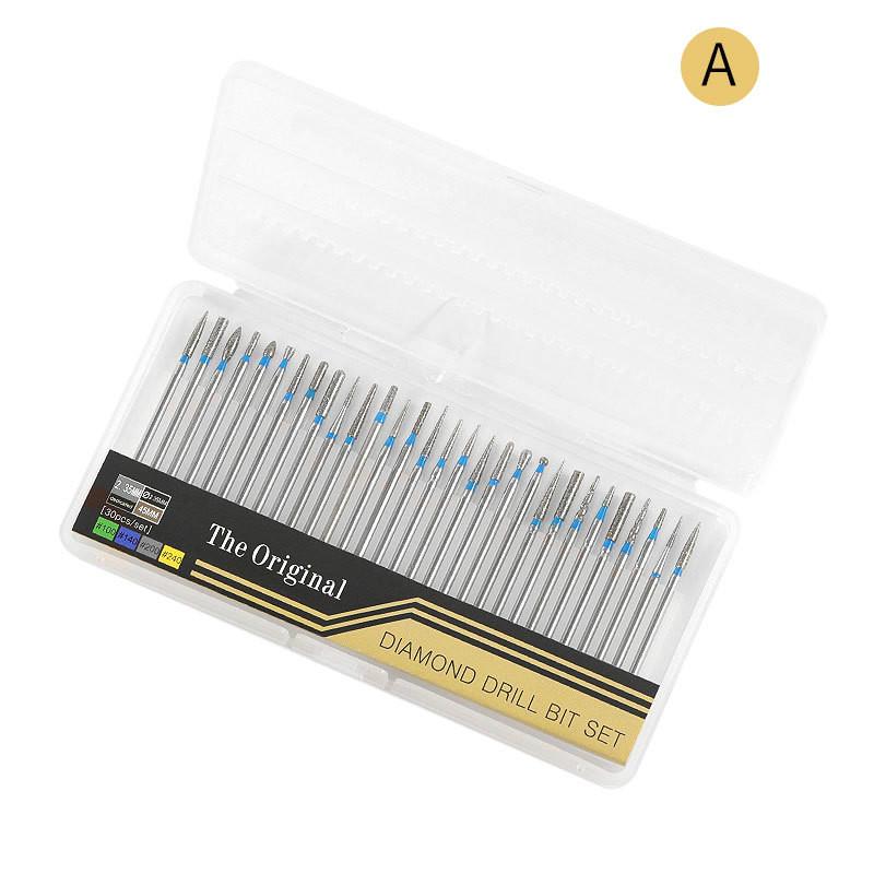 30 шт. алмазные фрезы для ногтей, фрезы с заусенцами для пилочек для ногтей, сверла для очистки кутикулы, аппарат для маникюра, художественные инструменты