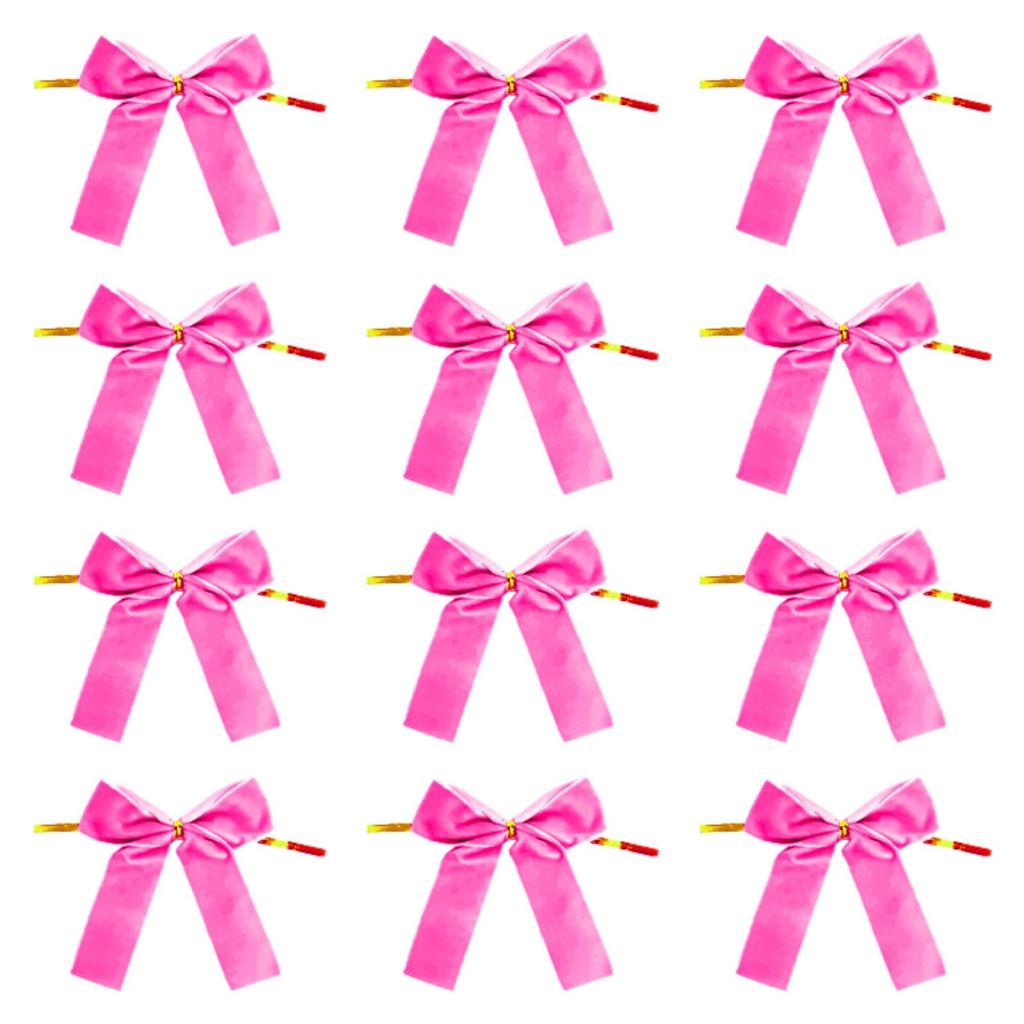 12x Velvet Bows for Christmas Tree Staircase Holiday Wedding, Farmhouse Xmas Topper Ornament, Xmas Decor, Party Craft Wreath Bow