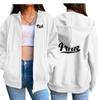 2025 Autumn Winter Womens Zipper Hooded Sweatshirt Printing Outfits Fashion Casual Jogging Top Clothing Lady Versatile Sport Coat