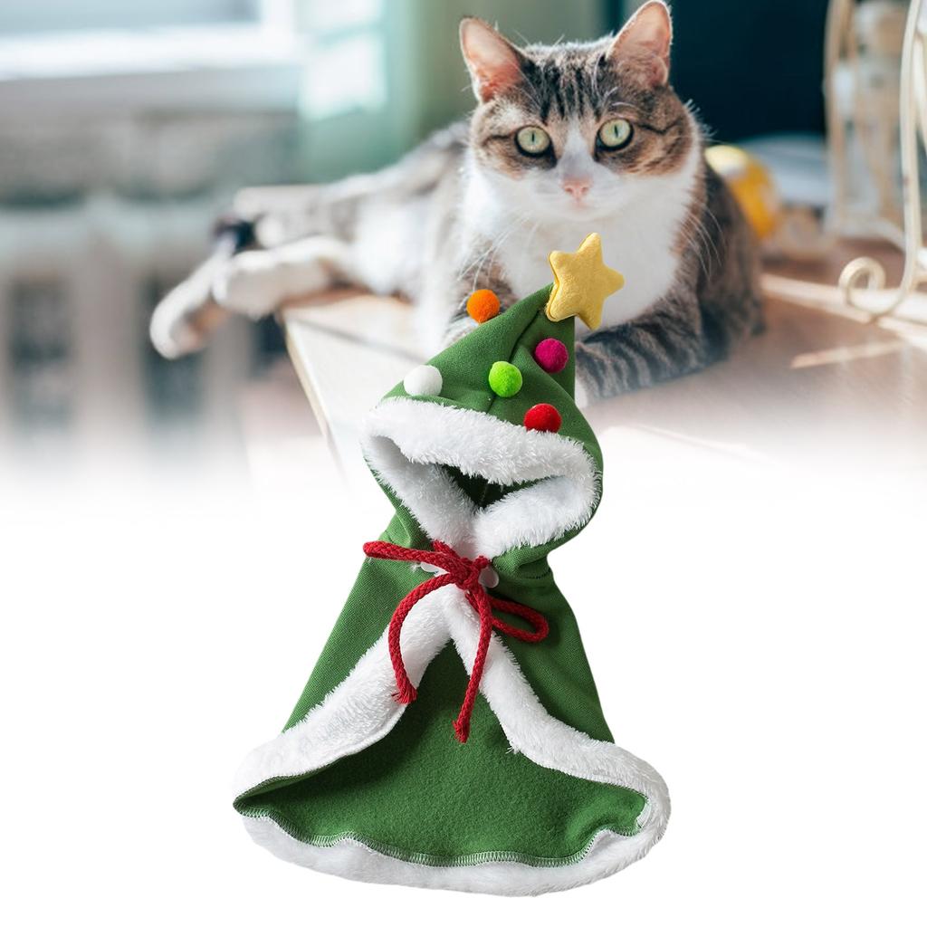 Накидка для кошки, рождественский наряд для собаки, накидка для питомца, накидка Санты, зимняя теплая накидка для собак и кошек