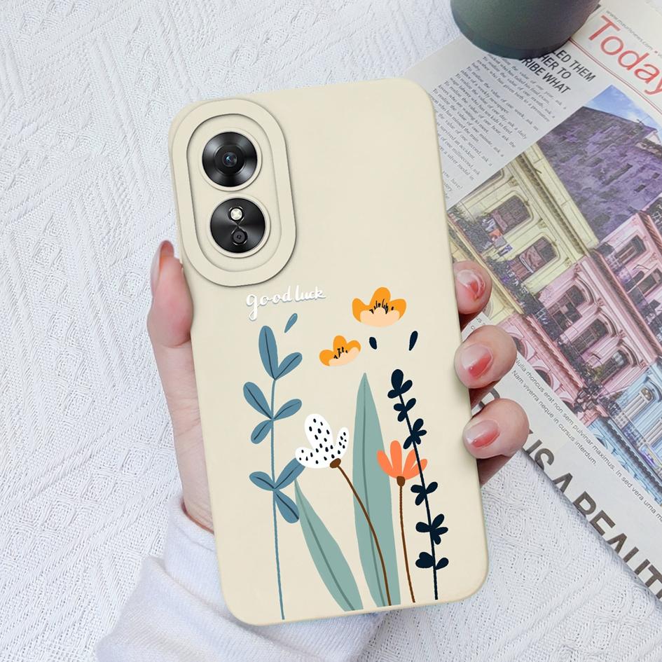 Чехол для телефона OPPO A9 2020 A15 A15S A17 A58 A1Pro 5G, модный чехол с цветком авокадо, защита камеры, жидкий силиконовый мягкий чехол для OPPO A33 Fundas Coque