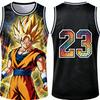 2026 Летний Топ-майка для Косплея Dragon Ball Super Saiyan Goku 23, Полиэстер Оверсайз с 3D-принтом, Унисекс для Детей, Для Всех Возрастов
