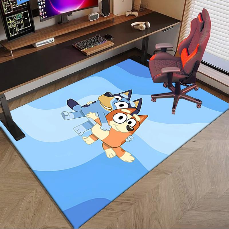 Bluey Friends Adventure Area Rug Office rug, Chair Rug, Decor Carpet Livingroom bedroom Mat, Large Size Fan gifts Christmas gifts