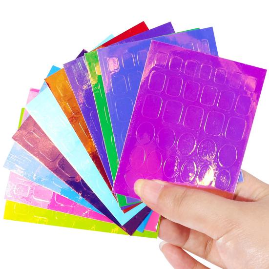 10Pcs/11Pcs/16Pcs Nail Ice Sticker Aurora Effect Reflective Colorful Foil Film Sparkling Glass Ice