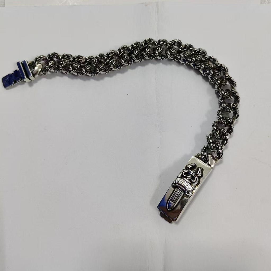 Браслет CH Retro Crono с бриллиантом, золотом, тайским серебром и дизайном в виде цветочного креста