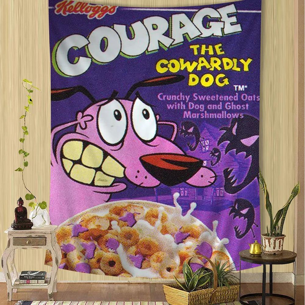 Courage The CCowardly DDog Colorful Tapestry Wall Hanging Cheap Hippie Bohemian Wall Tapestries Mandala Wall Hanging Sheets