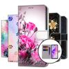 For Redmi 13C Note 13 12 11 10 Pro Xiaomi Poco X4 X3 NFC X5 Pro M6 Beauty Flowers Pattern PU Leather Card Holder Flip Wallet Kickstand Phone Casing