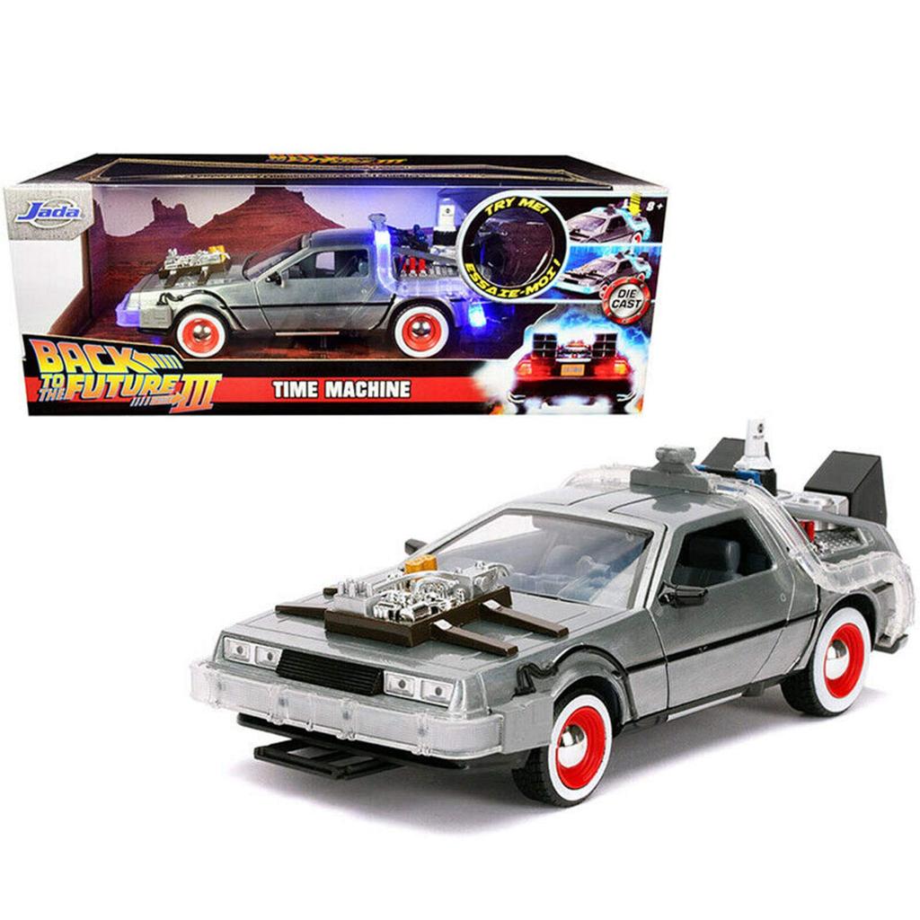 Назад в будущее, часть III, литая машина от JADA TOYS, машина времени DeLorean со светом НАЗАД В БУДУЩЕЕ, ЧАСТЬ III, литая машина от JADA TOYS