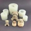 1 Pcs New Bear Honey Jar Little Bear Candle Silicone Mold Cake Baking Mould Aroma Candle Plaster Drip Mold For Home Decoration