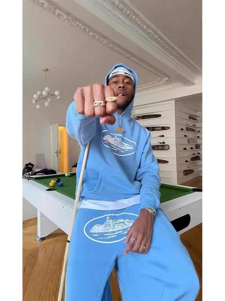 Комплект Худи и Штанов Corteiz Alcatraz Унисекс Свободного Кроя Streetwear