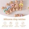 Baby Toys Wooden Rattles Silicone Ring Baby Rattles and Mobiles 0 12 Months Sensory Toys for Baby Wooden Teether for Baby Gifts