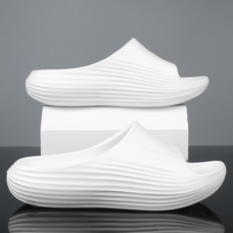 Модные летние трендовые мужские тапочки, нескользящие сандалии, толстая мягкая домашняя обувь на платформе, для душа и ванной, повседневная обувь