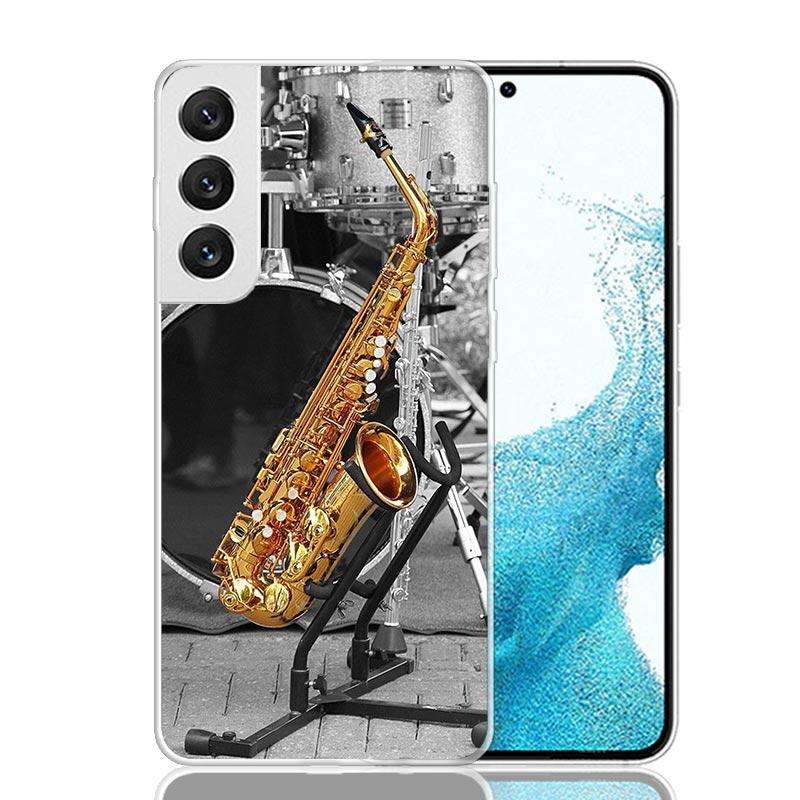 Music Saxophone Instrument Phone Case For Samsung Galaxy S26 S25 Edge S24 S23 FE S22 Ultra S21 Plus S20 + Fundas Cover Coque Gal