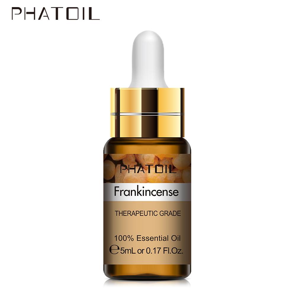 PHATOIL 5ML Rose Jasmine Lavender Plant Essential Oil with Dropper Purify the Air Bactericide Spa Body Care Vanilla Eucalyptus Tea Tree Oil