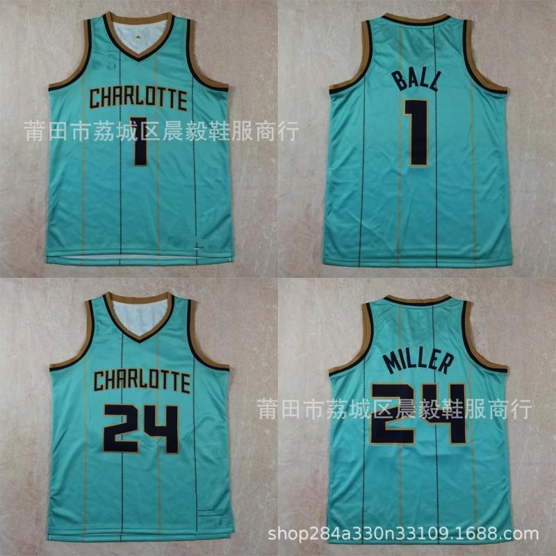 Charlotte Hornets LaMelo Ball 1 Green City Edition Basketball Jersey Cotton Blend Breathable Sportswear Men Women