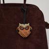 Genuine Leather Handmade Owl Bag Charm Pendant,Sheepskin Keyring Hanging Ornament,Backpack Handbag Schoolbag Purse Decoration