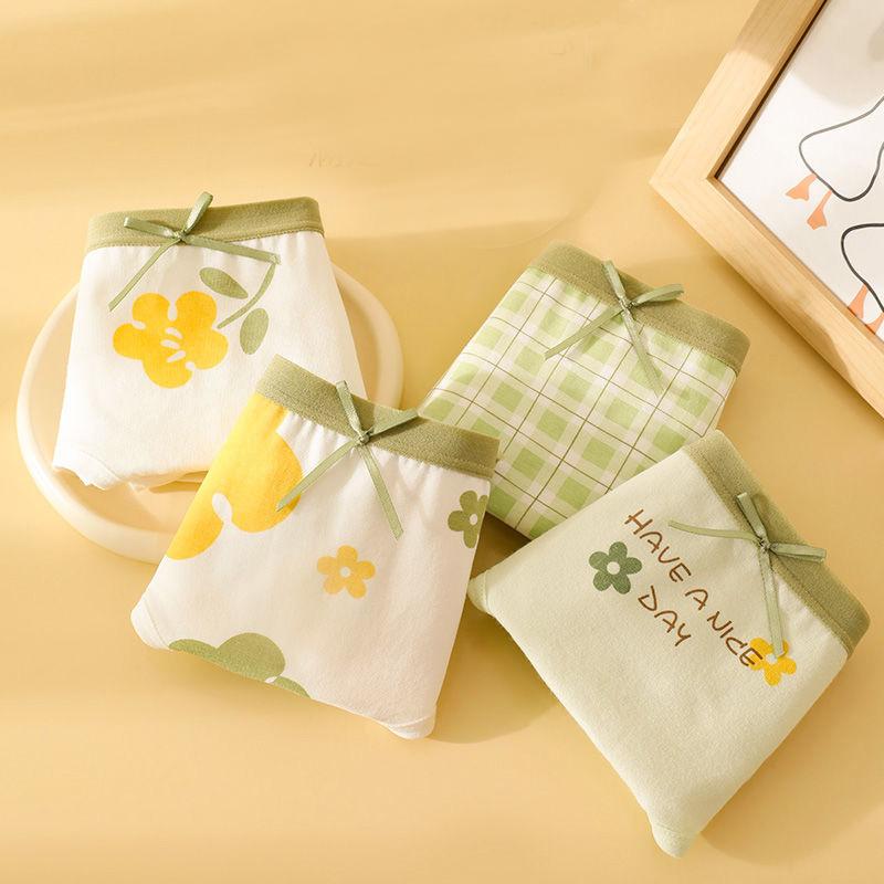 5 шт./компл. трусы с низкой талией для девочек, женское нижнее белье с милым принтом, дышащие хлопковые женские трусики