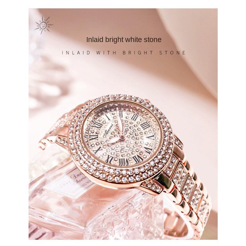 ABORNI Watch Женские роскошные часы со звездами и бриллиантами на стальном ремешке Водонепроницаемые темпераментные женские часы