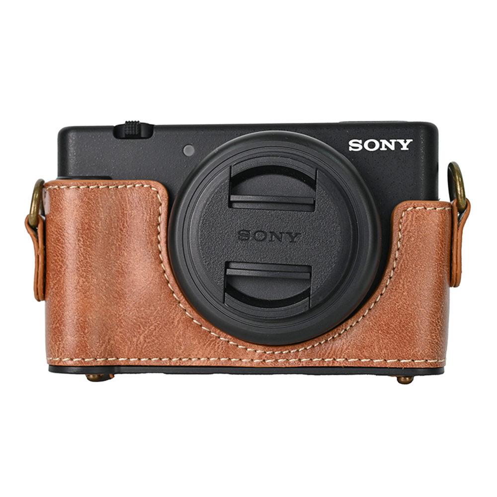 ZV1F Чехол-сумка из ПУ кожи для камеры Sony ZV-1F ZV1F, чехол на весь корпус с ремешком