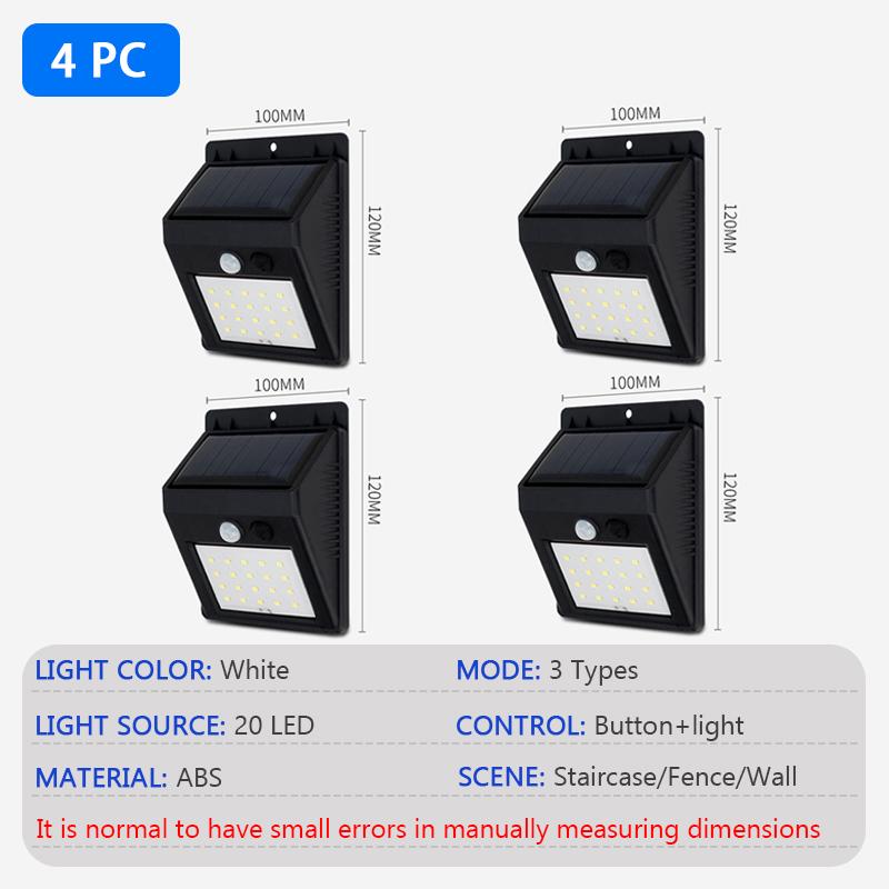 Современный светодиодный настенный светильник на солнечных батареях, уличный PIR-датчик движения, водонепроницаемый светильник, украшение двора, освещение для садового ограждения, дорожки