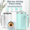 380ml Stainless Steel Electric Stirring Mug Coffee Mixing Cup Automatic Self-Stirring Protein Shaker Portable Blender Cups.