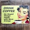 Coffee Menu Metal Plaque Signs House Art License Poster Home Decoration License Plate Tin Wall Decor 20*30 CM