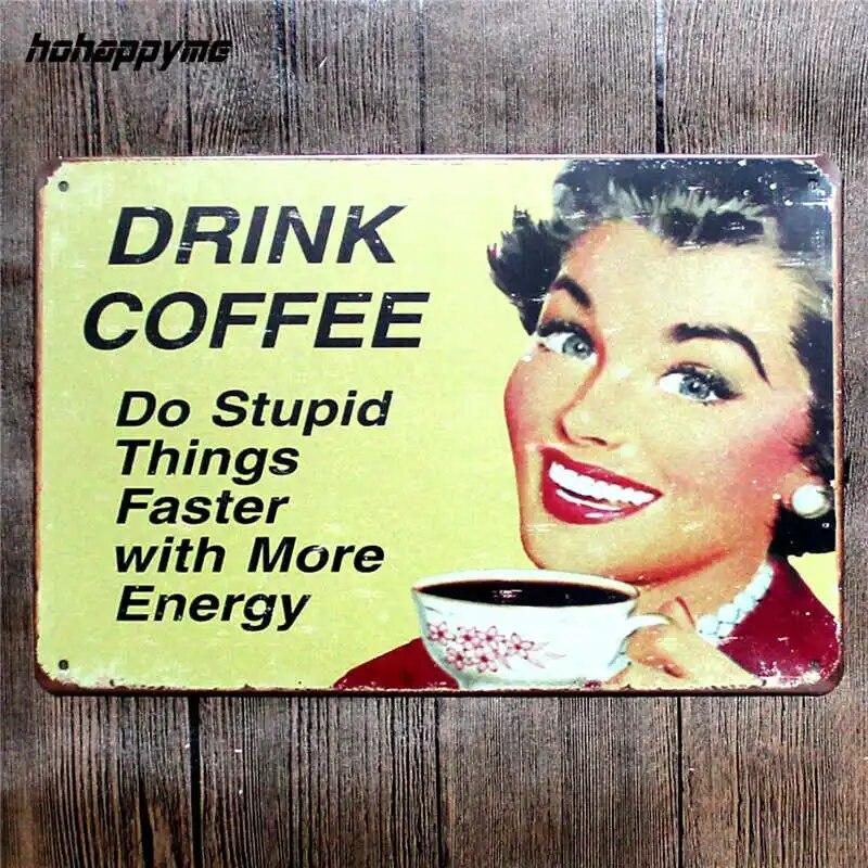 Coffee Menu Metal Plaque Signs House Art License Poster Home Decoration License Plate Tin Wall Decor 20*30 CM